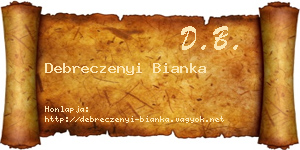 Debreczenyi Bianka névjegykártya
