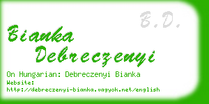 bianka debreczenyi business card